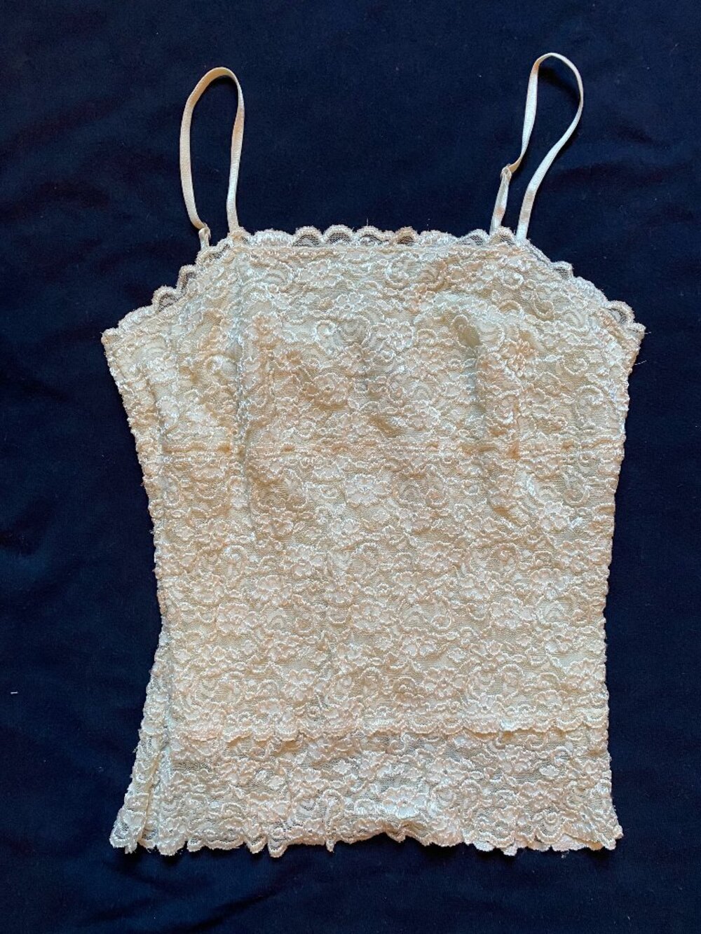Double Layer Cream Lace tank Sz S